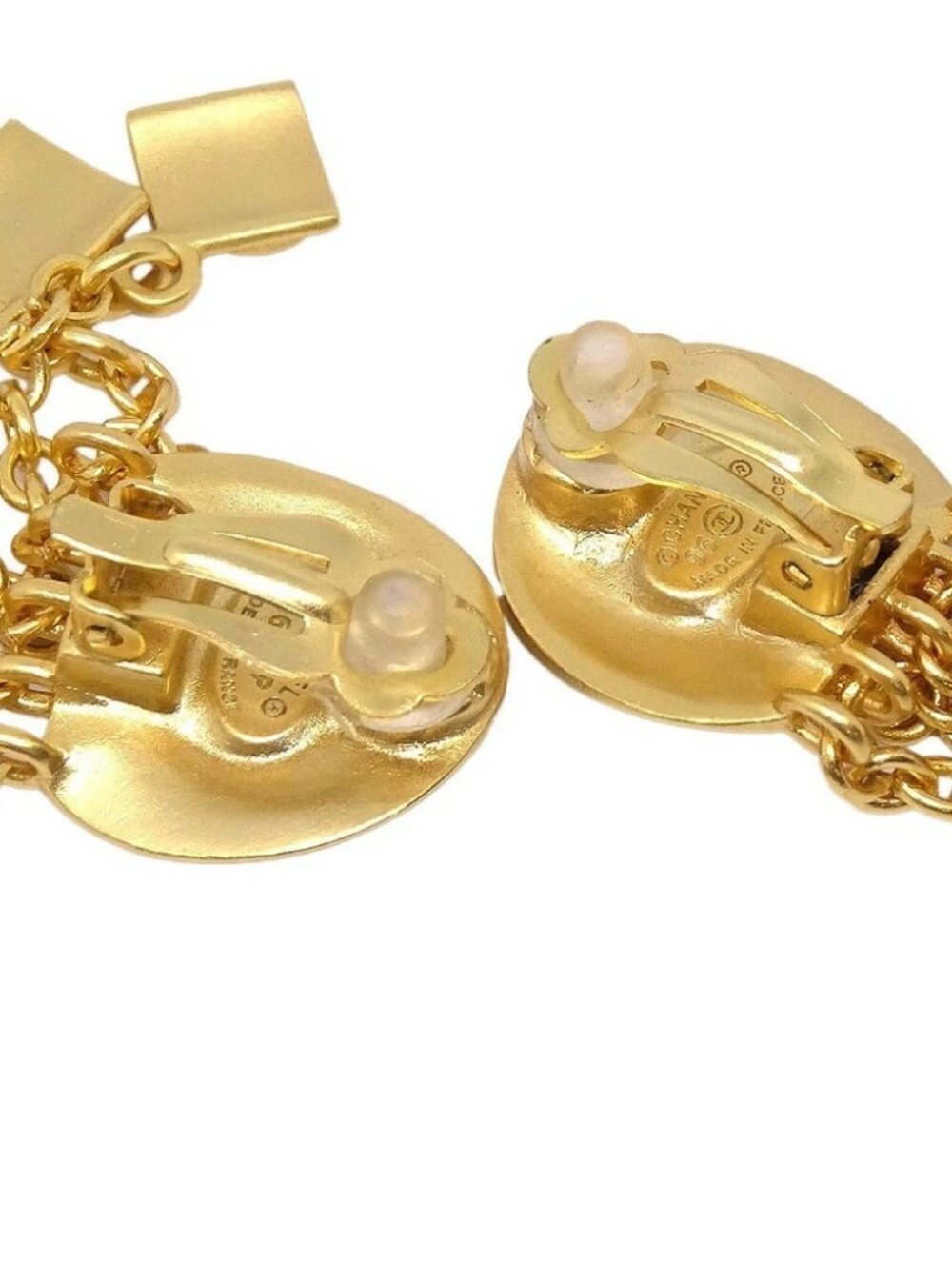 Chanel Dangle Fringe Clip-On Earrings Gold 96P 30897 - Picture 3 of 5
